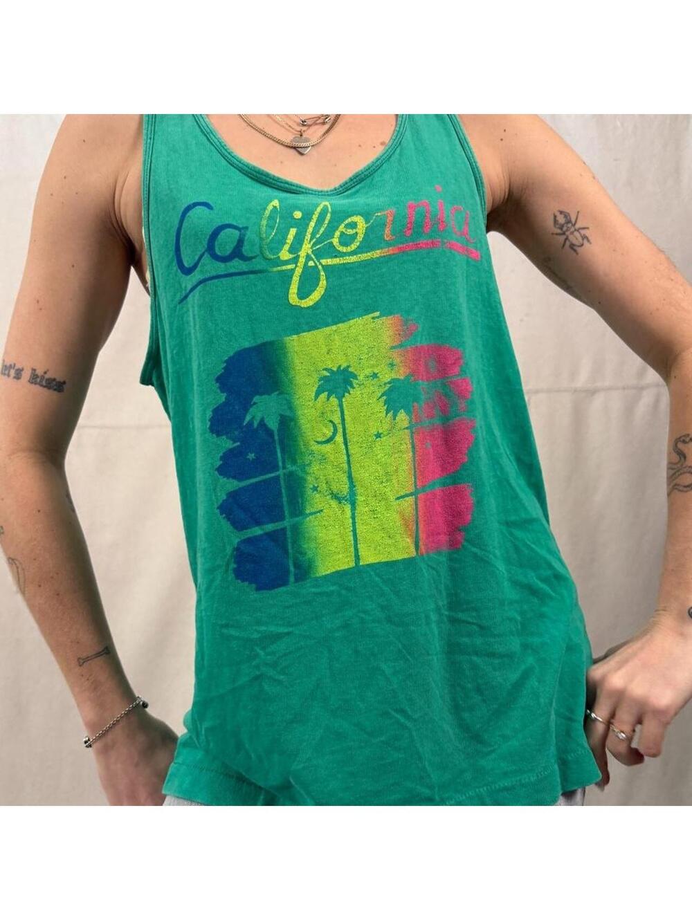 Vintage California Neon Graphic Tank Top